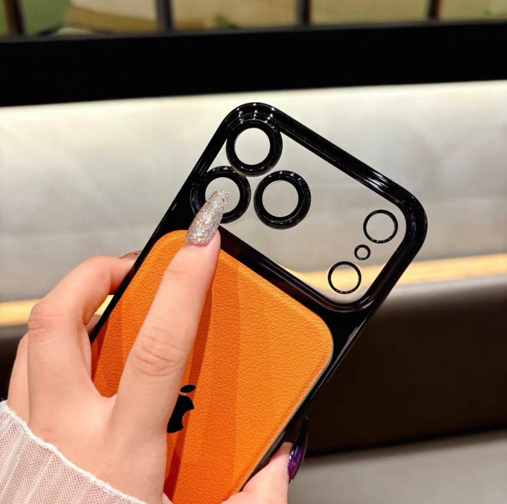 Cover iPhone Effetto Pelle Premium con Fotocamera Gloss