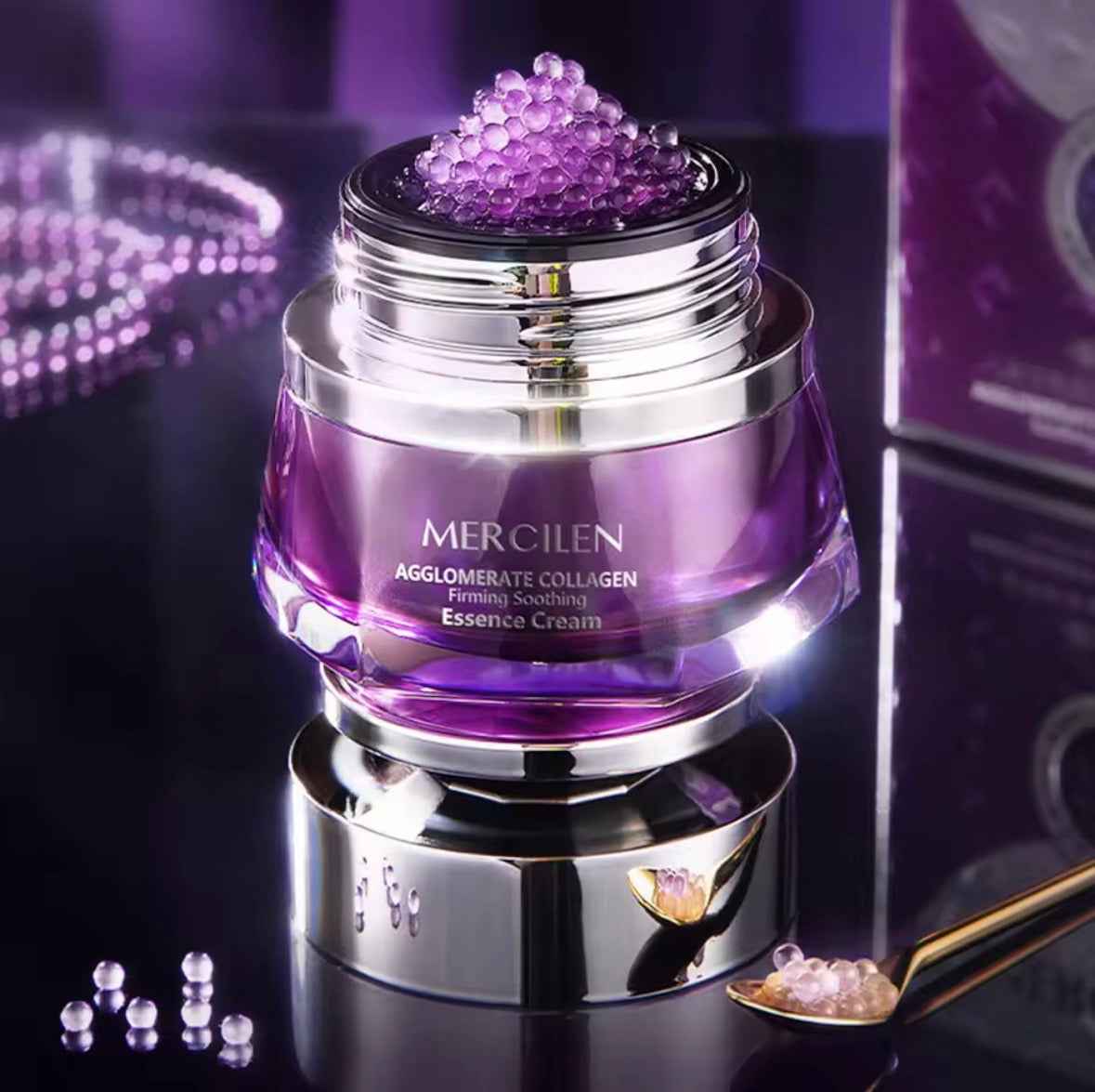  MERCILEN Collagen Essence Cream - Texture setosa con micro-perle di collagene
