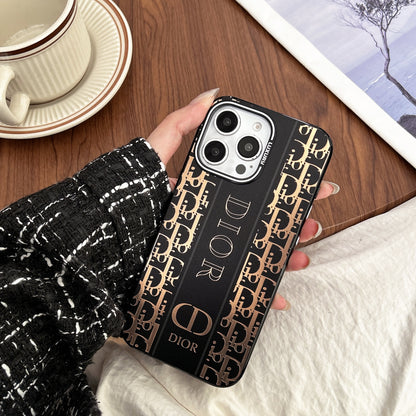 Cover Dior per iPhone con dettagli dorati