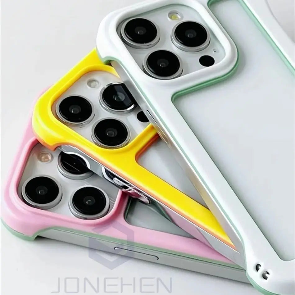 Cover iPhone Antiurto Trasparente con Bordi Rinforzati Colorati