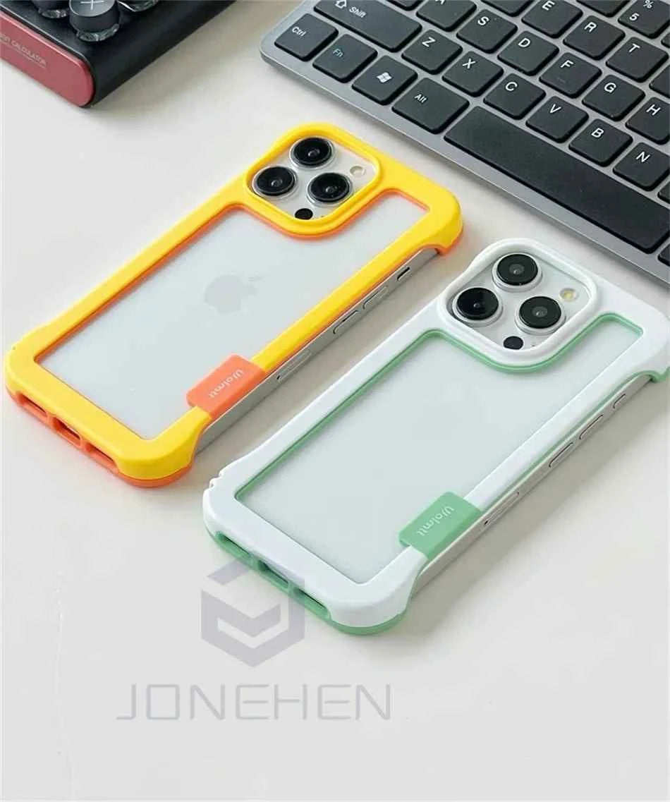Cover iPhone Antiurto Trasparente con Bordi Rinforzati Colorati