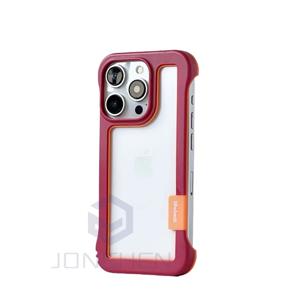 Cover iPhone Antiurto Trasparente con Bordi Rinforzati Colorati