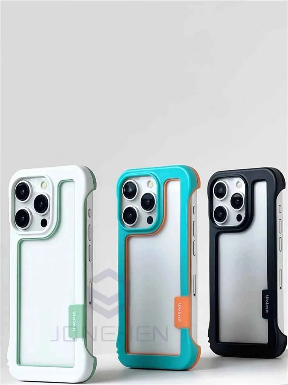 Cover iPhone Antiurto Trasparente con Bordi Rinforzati Colorati
