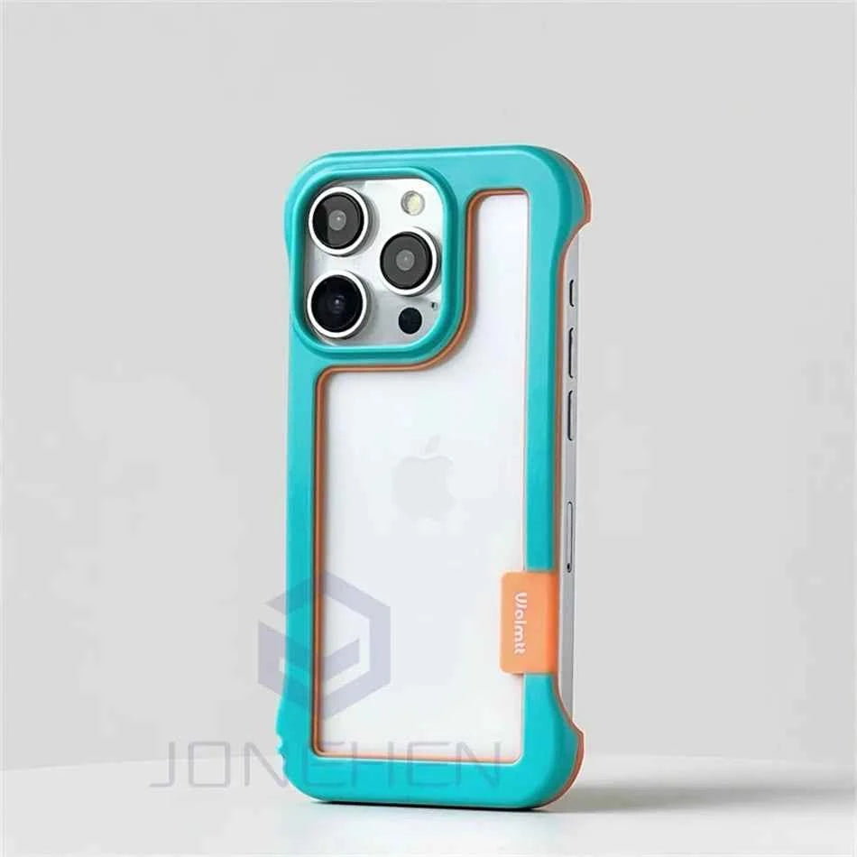 Cover iPhone Antiurto Trasparente con Bordi Rinforzati Colorati