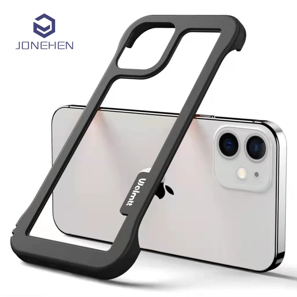 Cover iPhone Antiurto Trasparente con Bordi Rinforzati Colorati