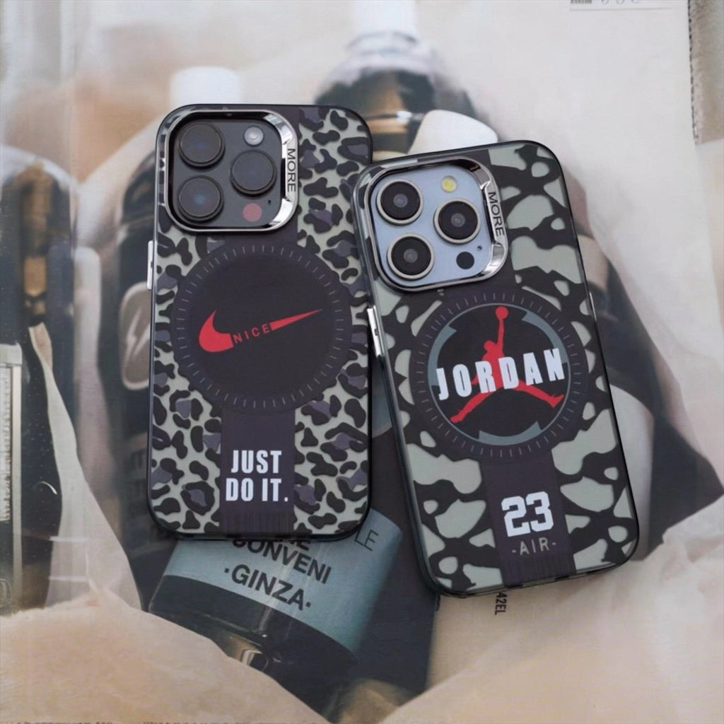 ITALIA SHOP iPhone case with Jordan 23 Air and Nike Just Do It logos, camouflage print, shockproof.
